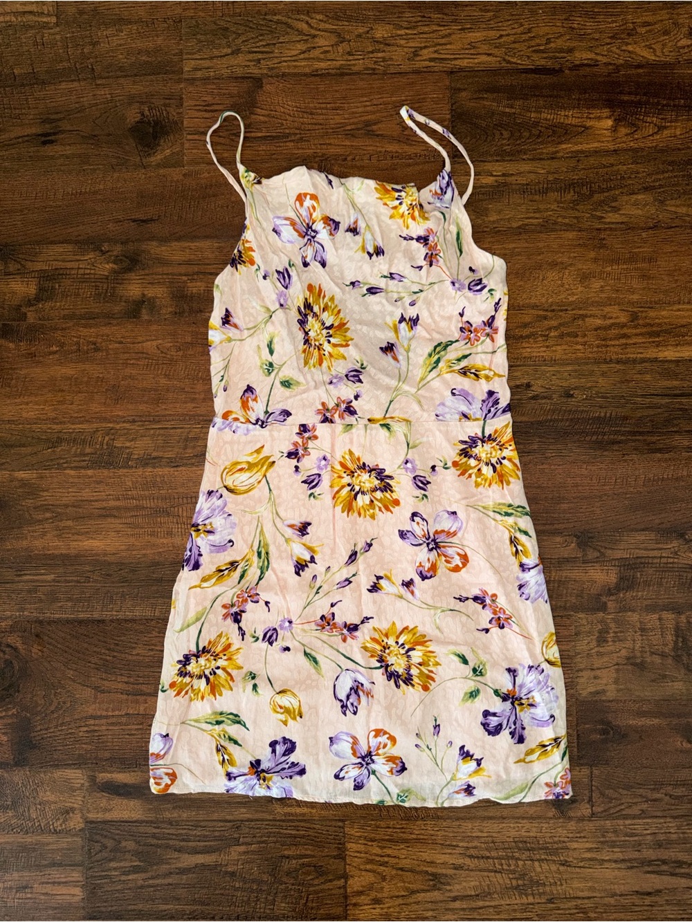 NWT Floral Spaghetti-Strap Lace Up Summer Dress